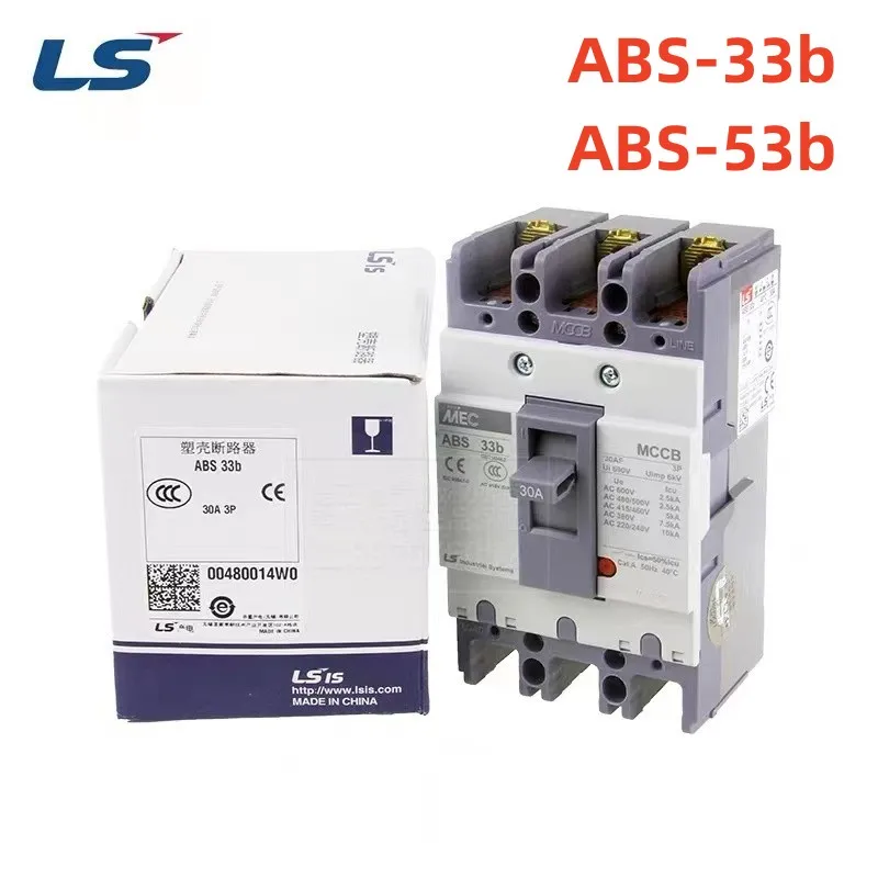 LS ABS-33B ABS33B ABS53B Molded case circuit breaker Authentic Original  Air Switch 3P 6A/10A/16A/20A/30A