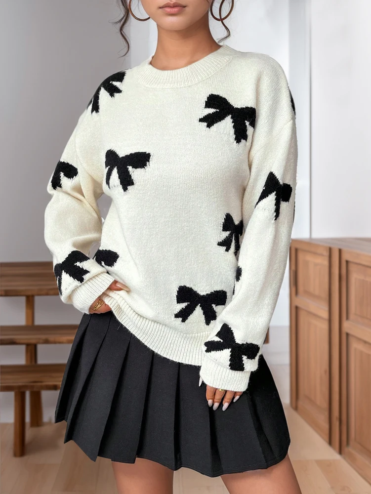 

Плюс размер 2023, осень/зима, Новое поступление, женский пуловер с узором бабочки, модная уличная одежда, повседневная одежда