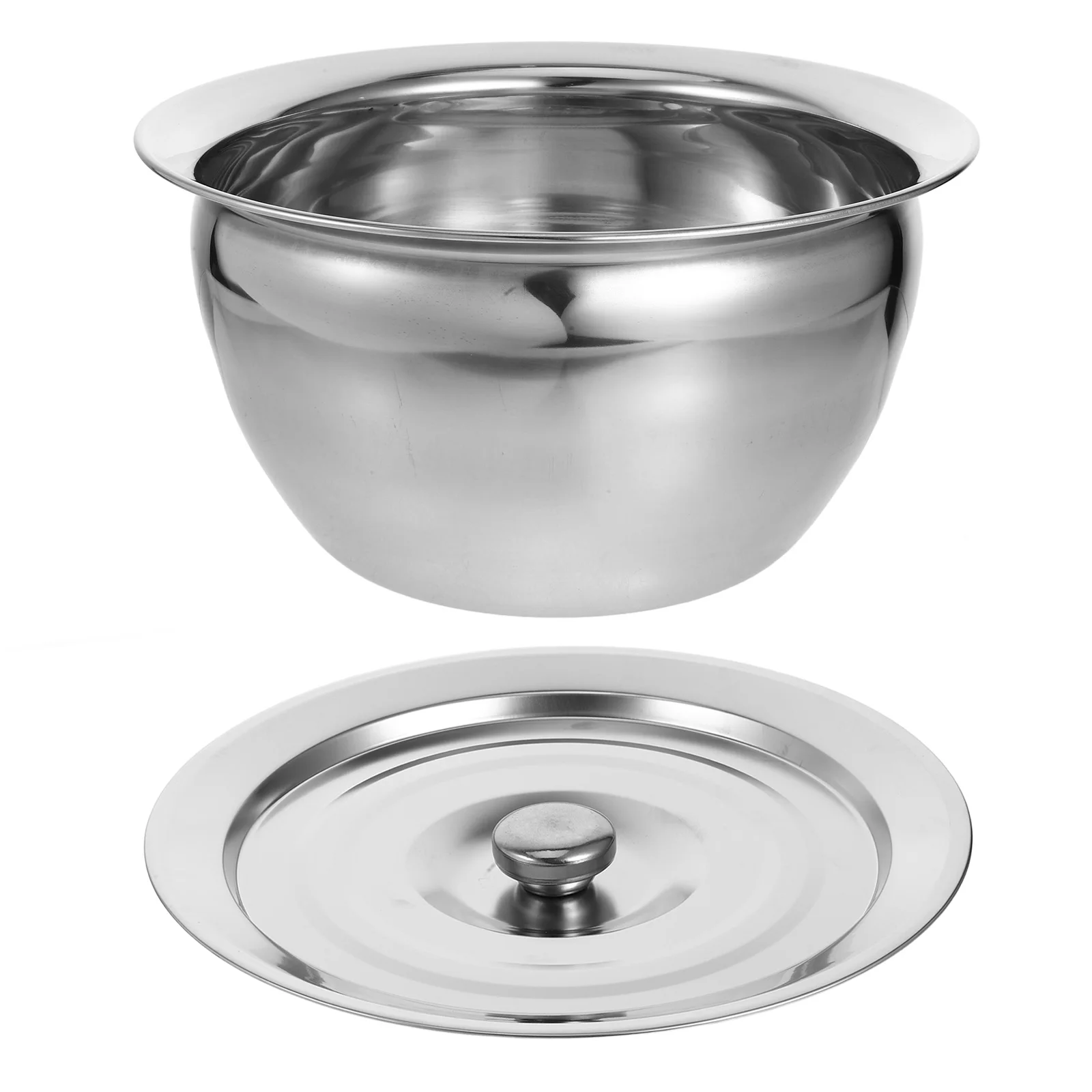 

Stainless Steel Oil Basin Thickened Non Magnetic Kitchen Mixing Bowls with Lid Deep Baking Serving Containers Soup Bowl