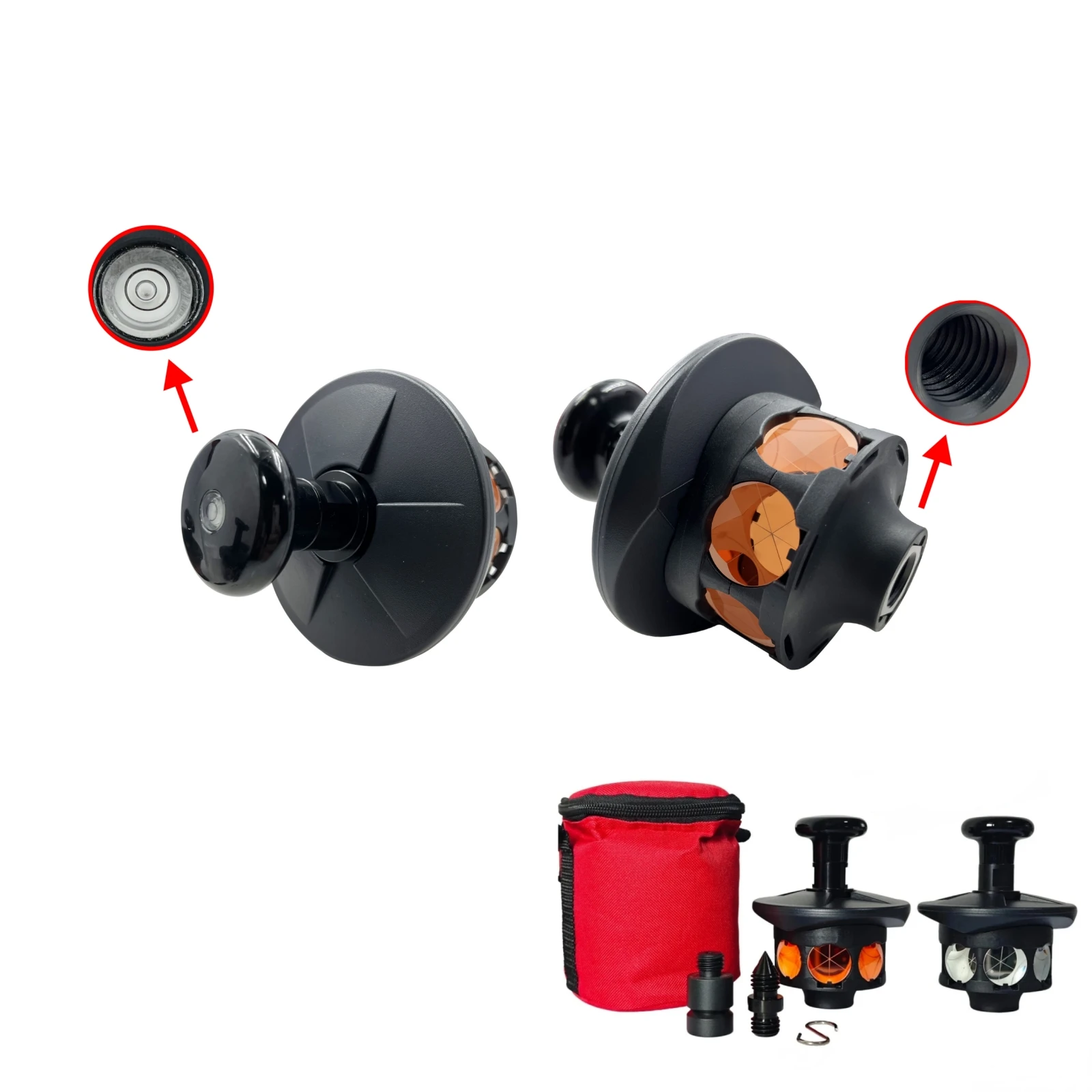 prisme-d'arpentage-universel-a-360-degres-filetage-femelle-5-8-×11-pour-station-totale-trimble-avec-mini-crochet-adaptateur-pochette-de-rangement