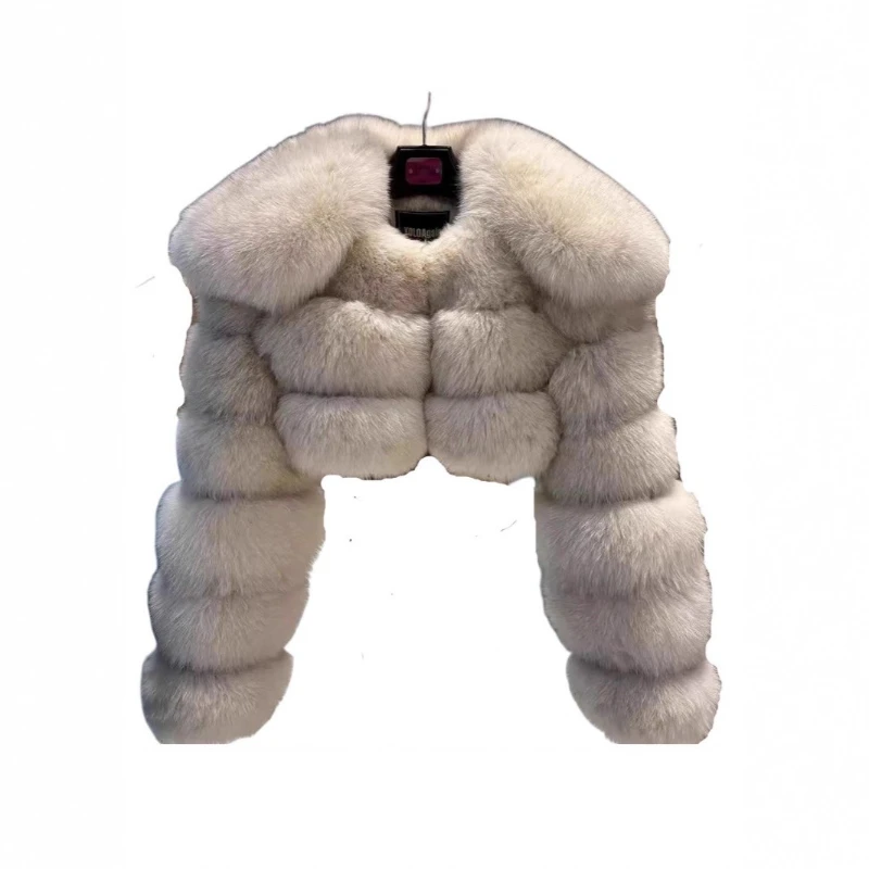 معطف قصير للنساء معاطف ثعلب من الفرو الصناعي سترات بياقة مقلوبة معطف سميك Y2k ملابس الشارع الشهير ملابس خارجية للعمل لخريف وشتاء 2025 #3