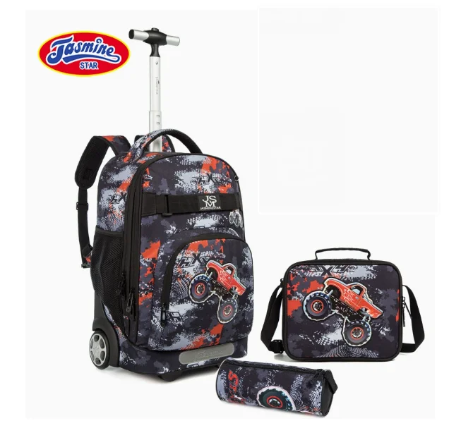 School Rolling Bag WheelsSchool Trolley bag sets with lunch bag Children Rolling luggage backpack school wheeled backpack girls