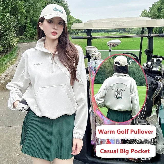 Damskie ciepłe, krótkie bluzy z kapturem koszula koreański list drukuj bluzy golfowe jesienno-zimowa sznurkiem Lady topy golfowe Casual luźny sweter