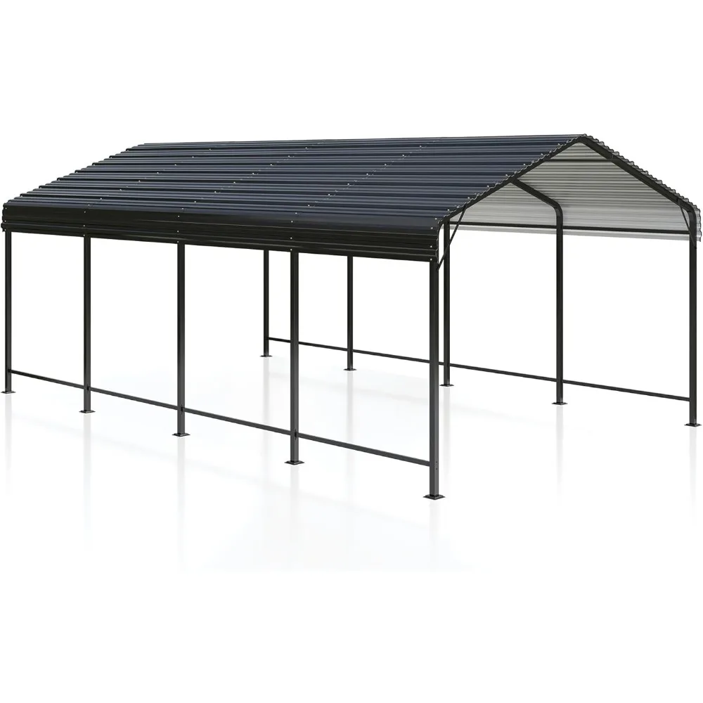 Metal Carport Carports with Enhanced Base Heavy Duty Garage Outdoor Galvanized Car Shelter for Car, Boats and Truck