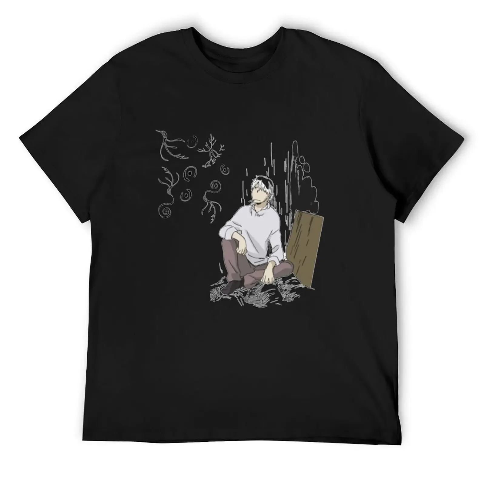 Ginko and Mushi T-Shirt Short sleeve tee oversized t shirt anime figures sports fans designer t shirt men