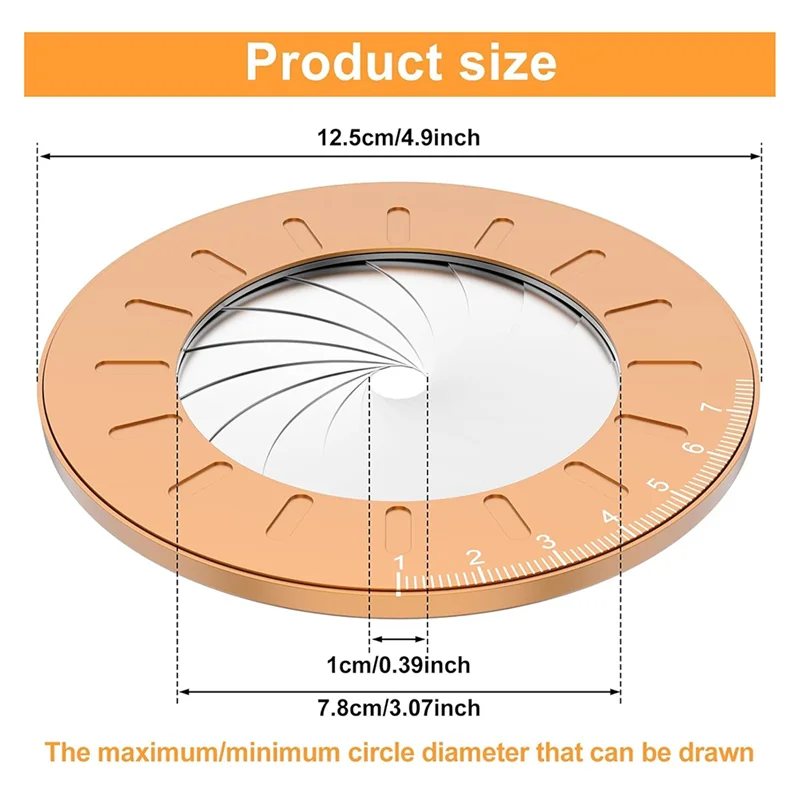 Circle Drawing Tool, Adjustable Circle Drawing Tool, Multifunctional Plotter, Rotatable Plotting Tools For Woodworking