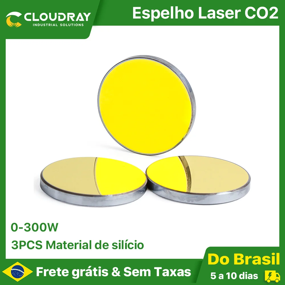 Cloudray-Lentes refletoras de silício banhado a ouro, Espelhos reflexivos Si para gravador a laser, Lente Laser Co2, Dia 19 20 25 30 38.1mm