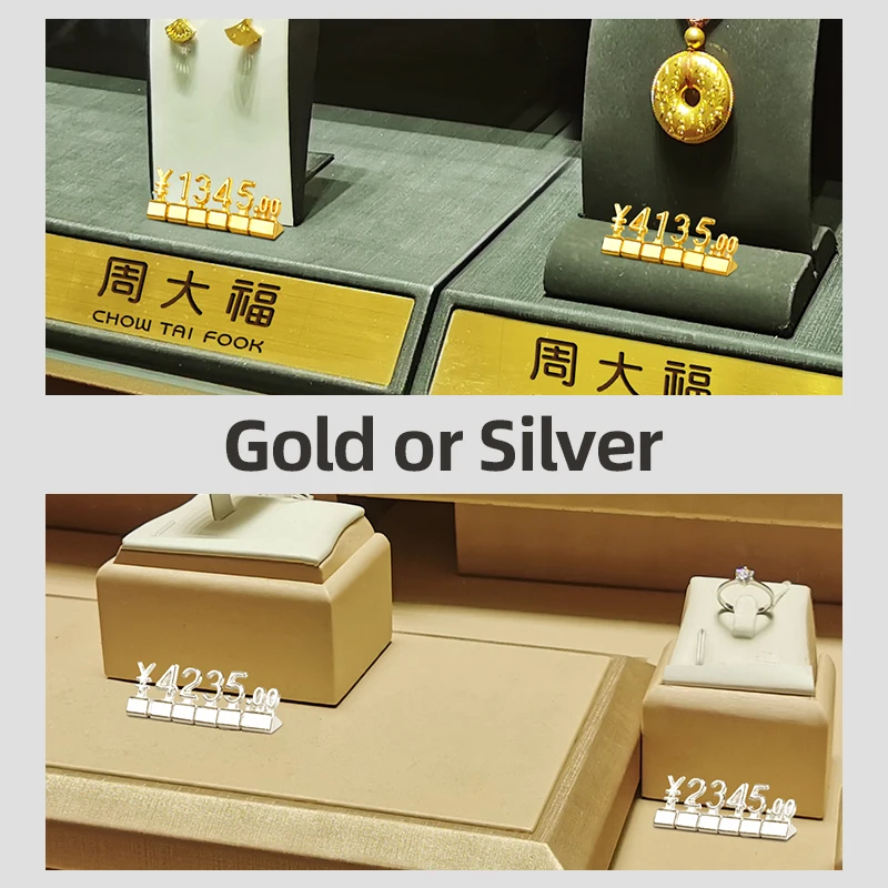 Boxed Combined Price Label Euro Snap Number Digit Cubes Stick For Clothes Phone Laptop Jewelry Showcase Counter Display Sign