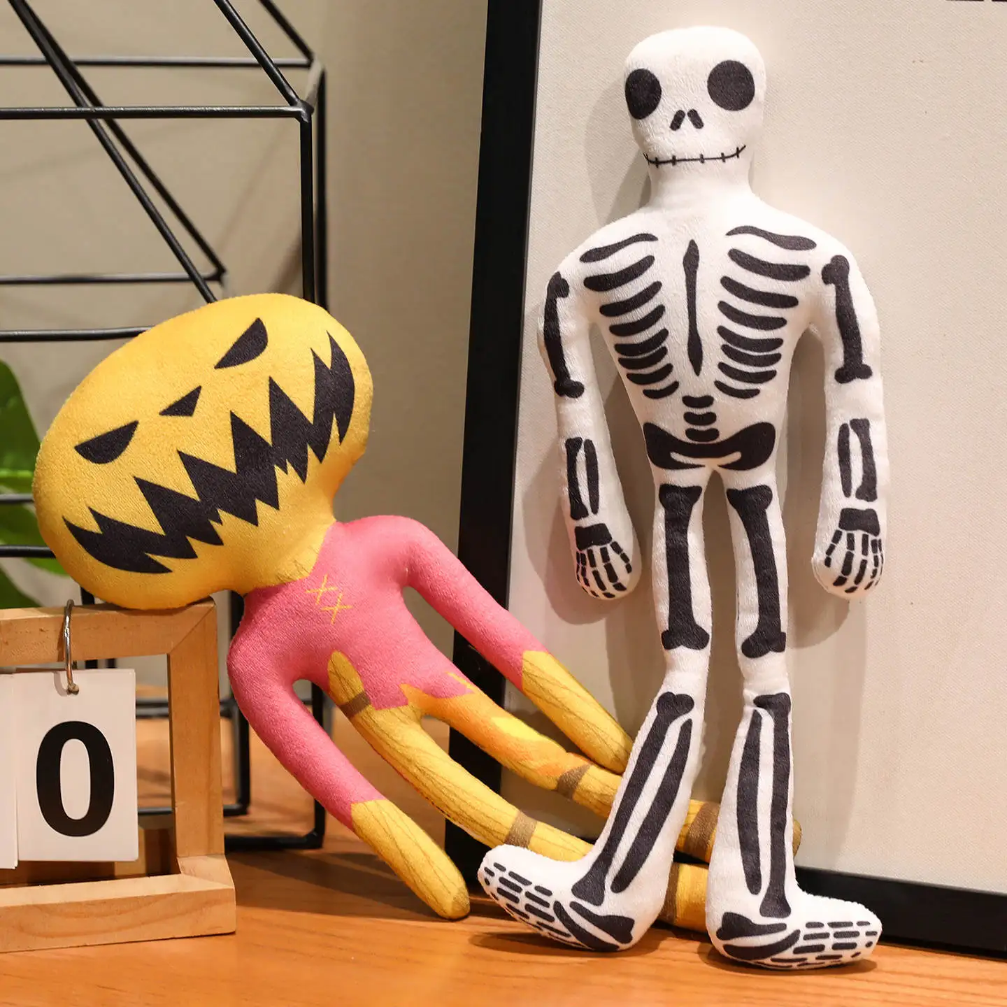 New  Halloween Pumpkin Black Skull Standing Posture Plush Toys Interesting Animals Ghost Boys Girls Birthday Hallowmas Gifts