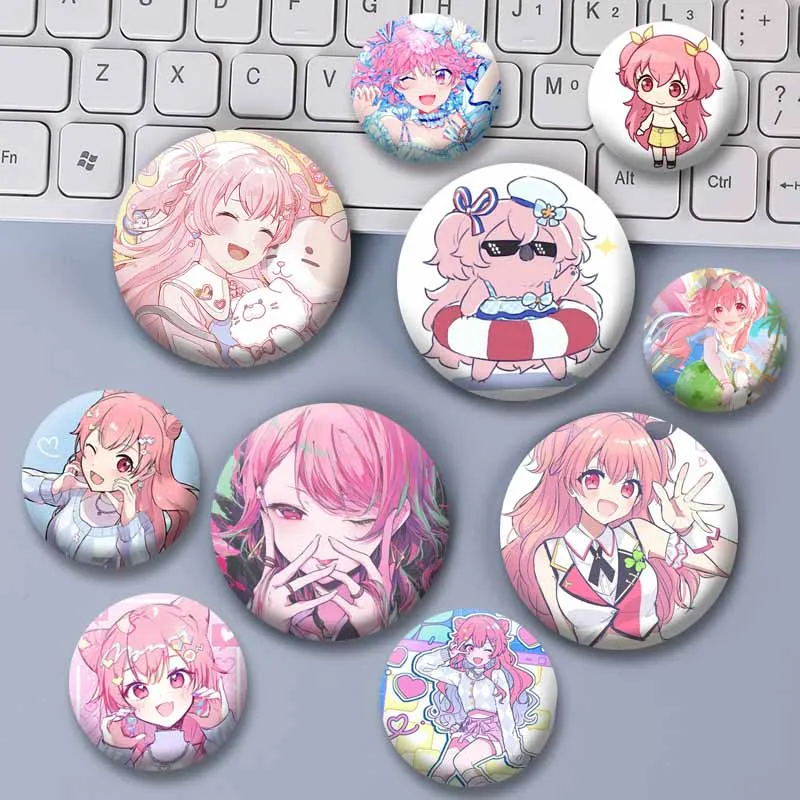 Cute Cartoon Figure MORE MORE JUMP Momoi Airi Badge Anime Game Project SEKAI Button Brooch Handmade Lapel Pins Bag Hat Jewelry