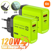 Xiaomi 120W 2 Ports PD Charger USB C GAN Quick Charging 3.0 Type C USB Phone Chargers Fast Charging Adapter For iPhone Samsung