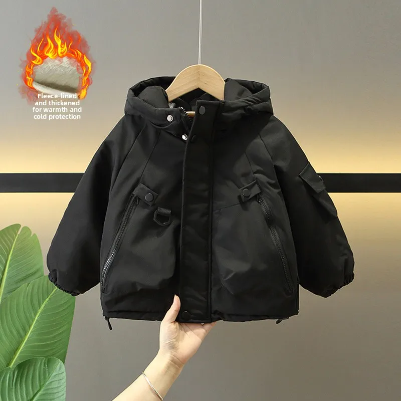 

Утепленная флисовая детская парка: теплая, молодежная, модная хлопковая одежда для мальчиков. Новинка осени-зимы, водонепроницаемая.