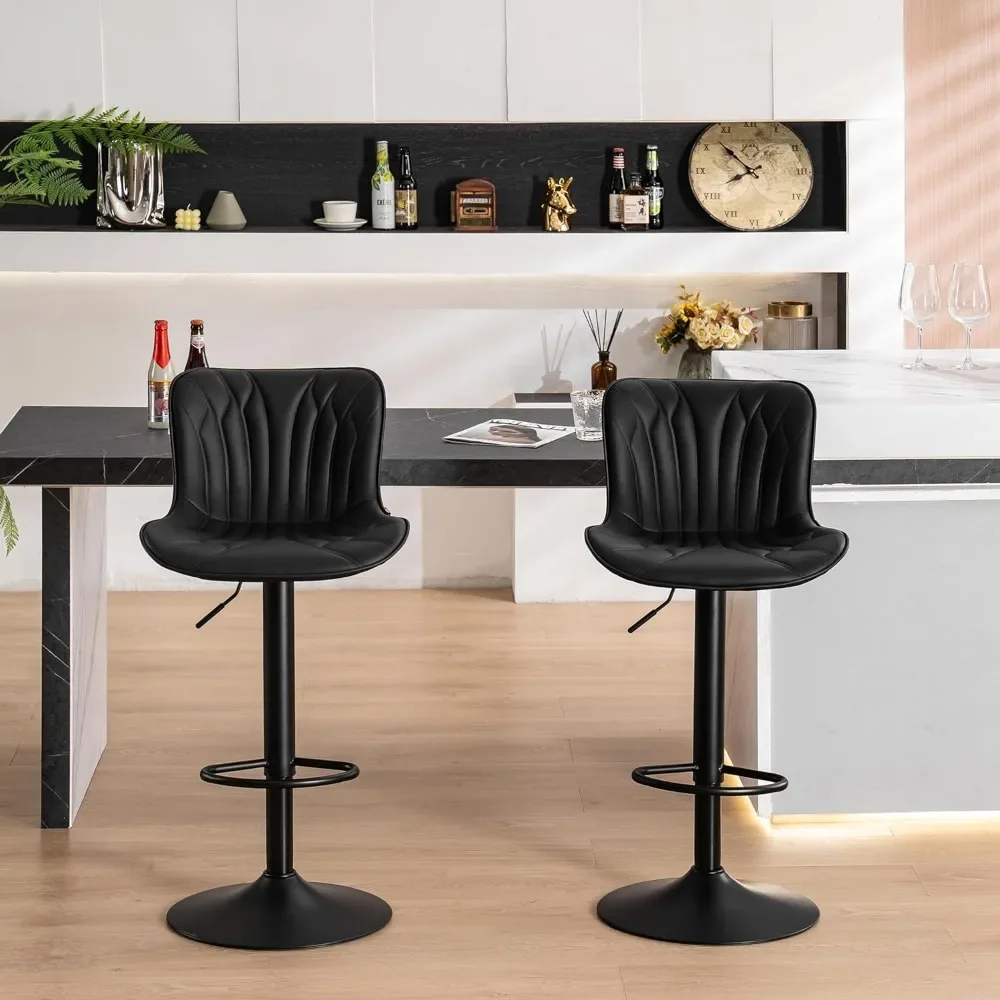 

Bar Stools Set of 2 Barstools Adjustable Counter Height Stools 24 inch Swivel Modern Bar Stool with Back