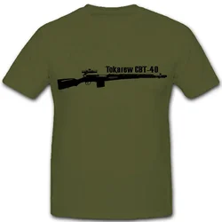 Soviet Sniper Weapon SVT-40 Tokarev Self-loading Rifle T-Shirt 100% Cotton O-Neck Short Sleeve Casual Mens T-shirt Size S-3XL