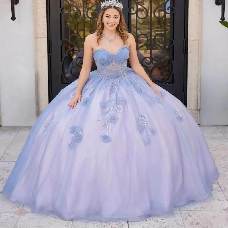 

Sweet Quinceanera Dress Shiny Sleeveless Ball Gown Bride Robe Sequins Appliques Bridal Dresses Vestidos De Novia