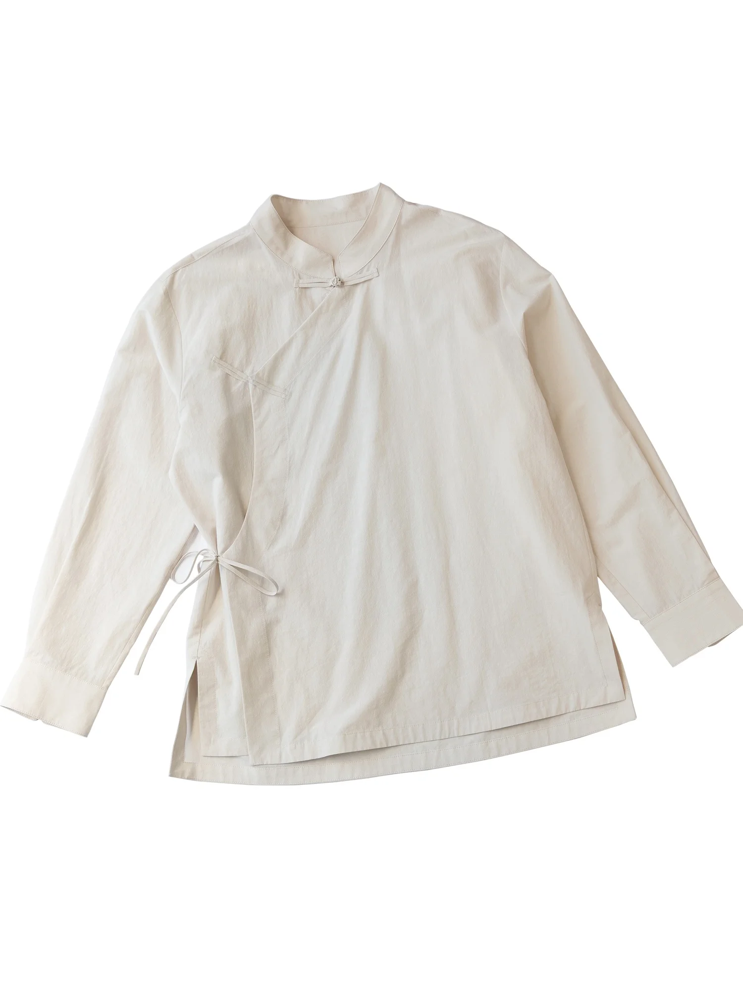 

Легкая свободная блузка из хлопка и льна с поясом в китайском стиле, новинка весна-лето, женская рубашка, дышащая, полупрозрачная