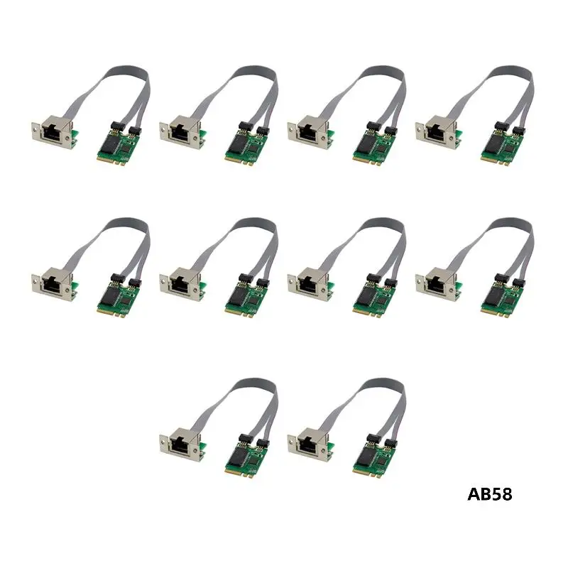 

10X Mini PCIE Network Card M.2 A+E To RTL8111F Gigabit Ethernet Card Single Port RJ45 Ethernet Network Card