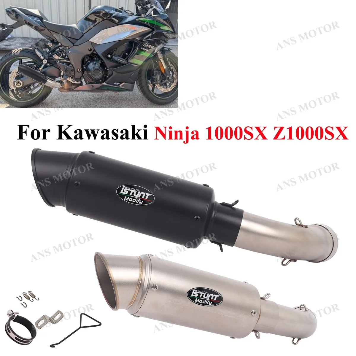 

For Kawasaki Ninja 1000SX Z1000SX 2021-2025 Motocycle Exhaust Muffler Escape System 1000SX Exhaust Slip On 51mm Middle Link Pipe