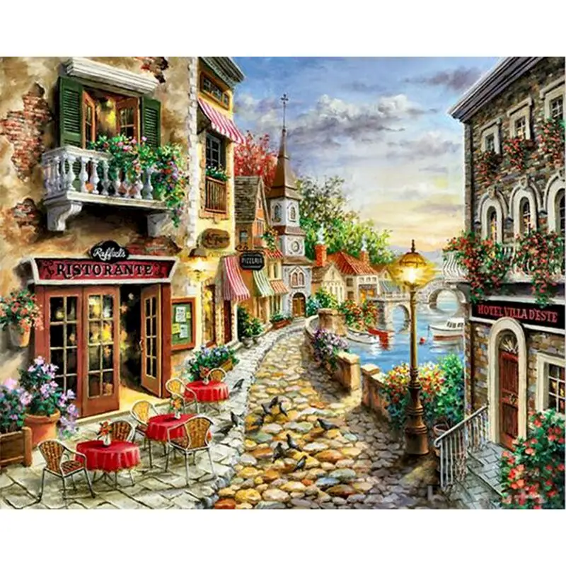 GATYZTORY Frame Oil Painting by Numbers Seascape DIY Paint By Numbers Canvas Painting Handpaint Number Painting Gift