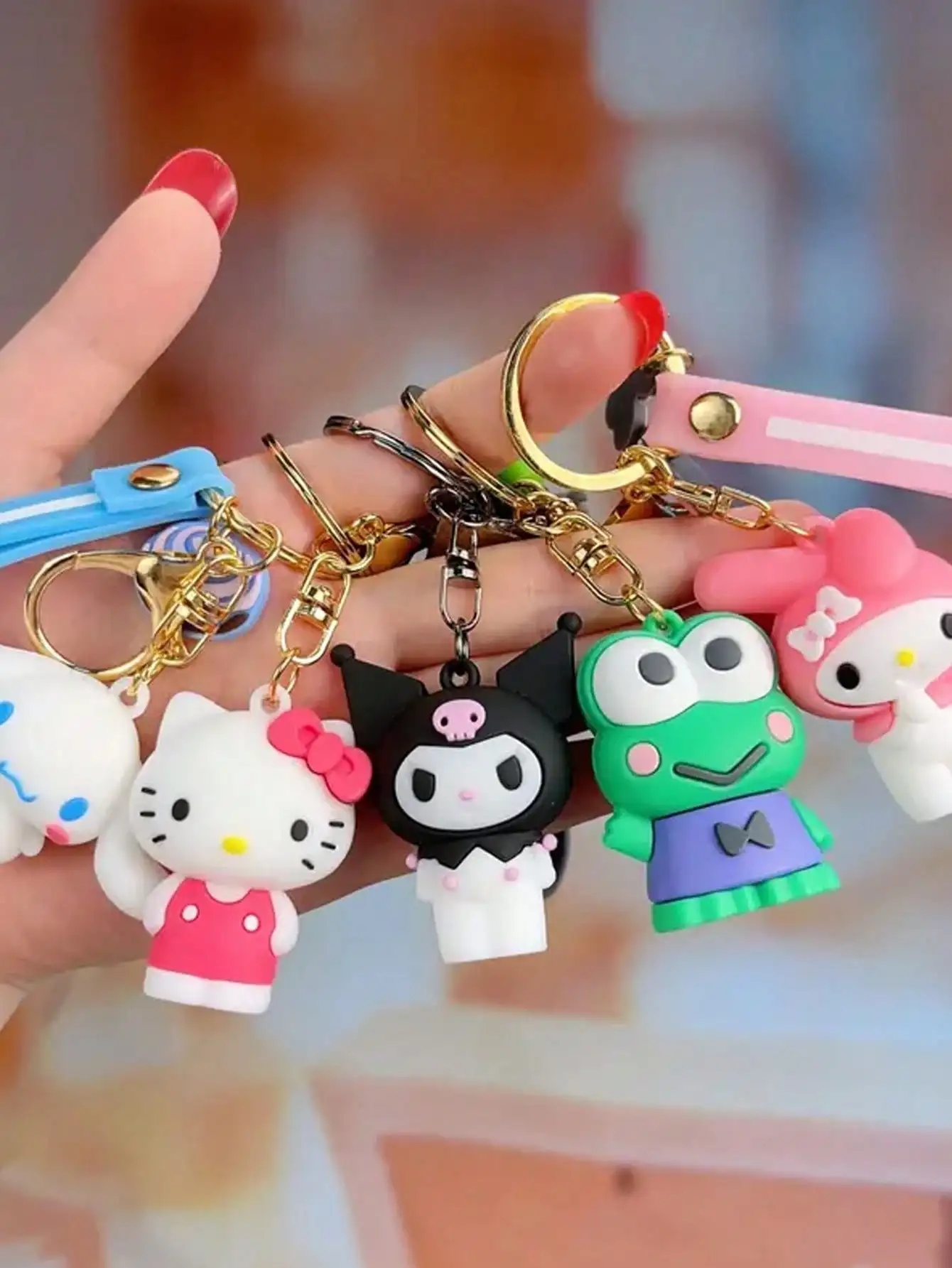 

1 шт. очаровательный мультяшный брелок Kuromi Hello Kitty-стиль Y2K из ПВХ с милым дизайном для женщин-аксессуар для декора школьной сумки