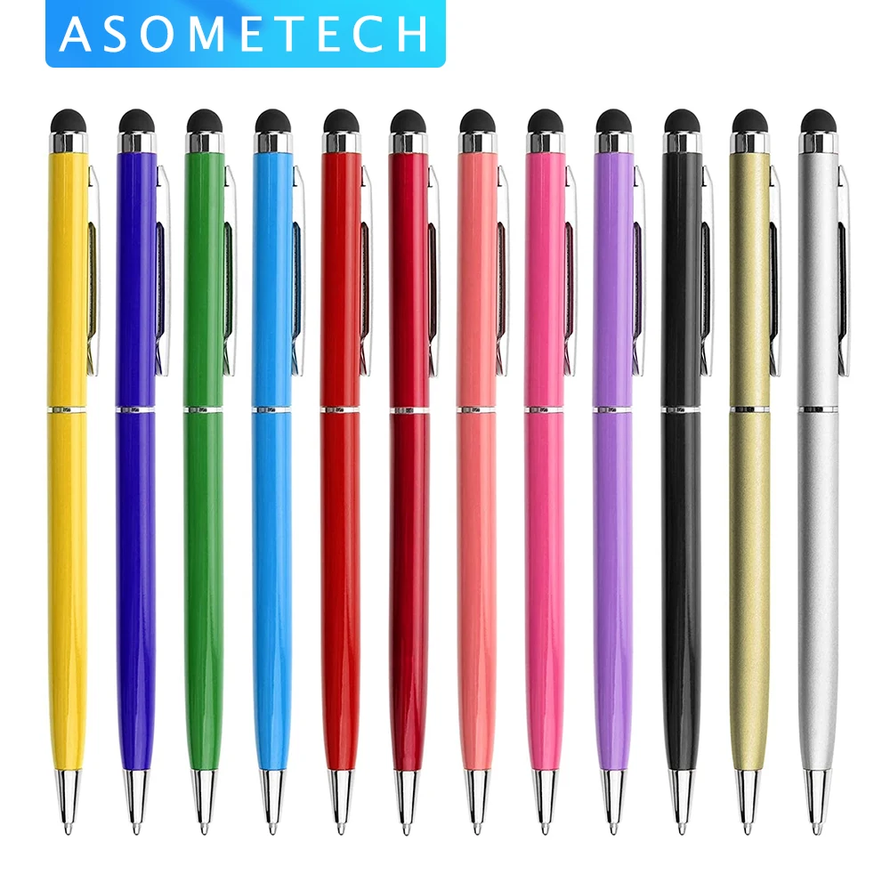 2 in 1 Universal Stylus Pen With Ballpoint Pen Drawing Tablet Capacitive Screen Touch Pen for Apple Android iPad iPhone Samsung