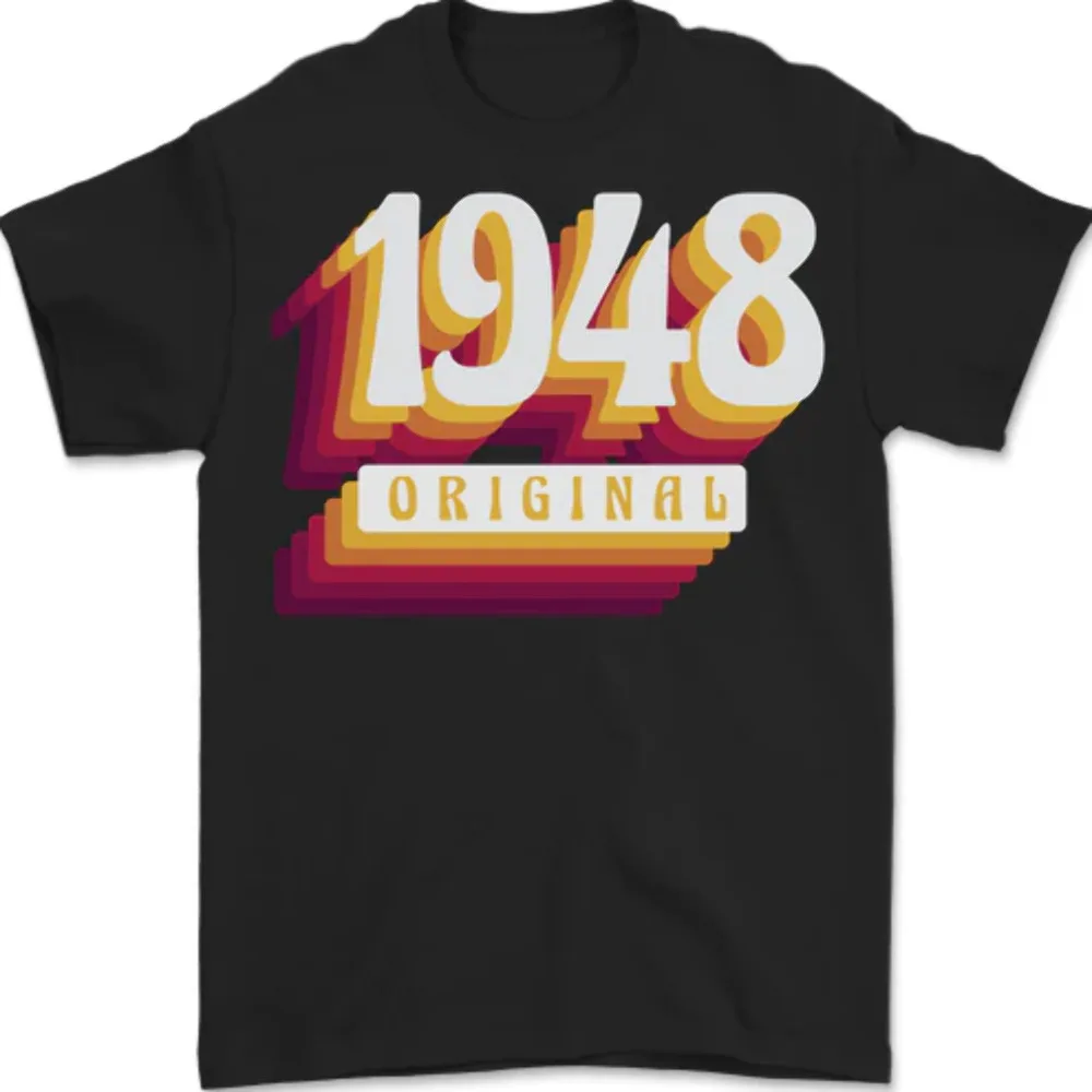 Retro 75th compleanno originale 1948 uomo donna estate t-shirt t-shirt 100% cotone Anime Graphic