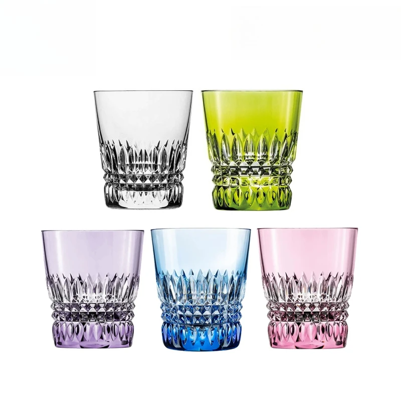 

Crystal cup whiskey foreign wine cup court light luxury high-end handmade set colored wine glass
