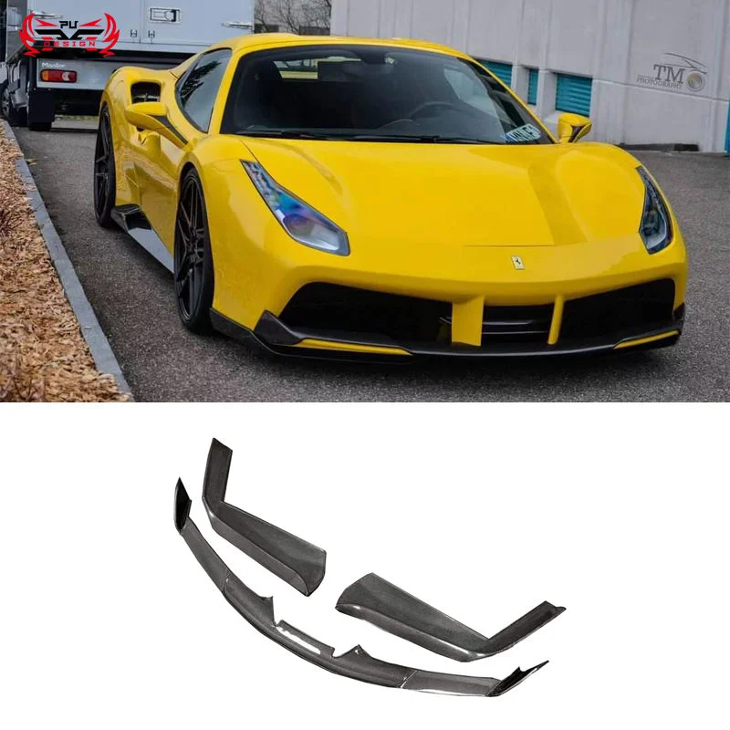 

Высококачественный передний бампер из сухого углеродного волокна N-стиля для Ferrari 488 GTB, обновленный комплект передней губы