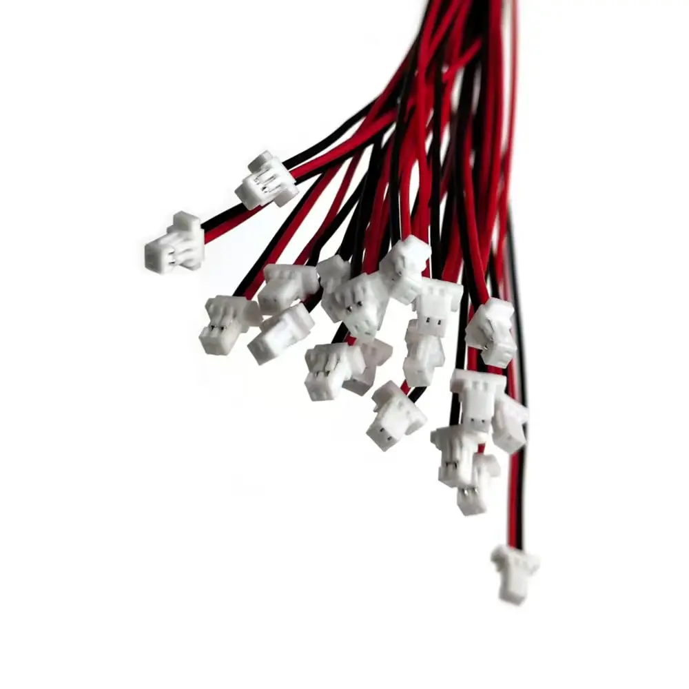 10Sets JST SH 1.0mm 2-Pin Connector Cable - SMD Vertical Male Socket 28AWG 10/20/30cm for Miniaturized Electronics
