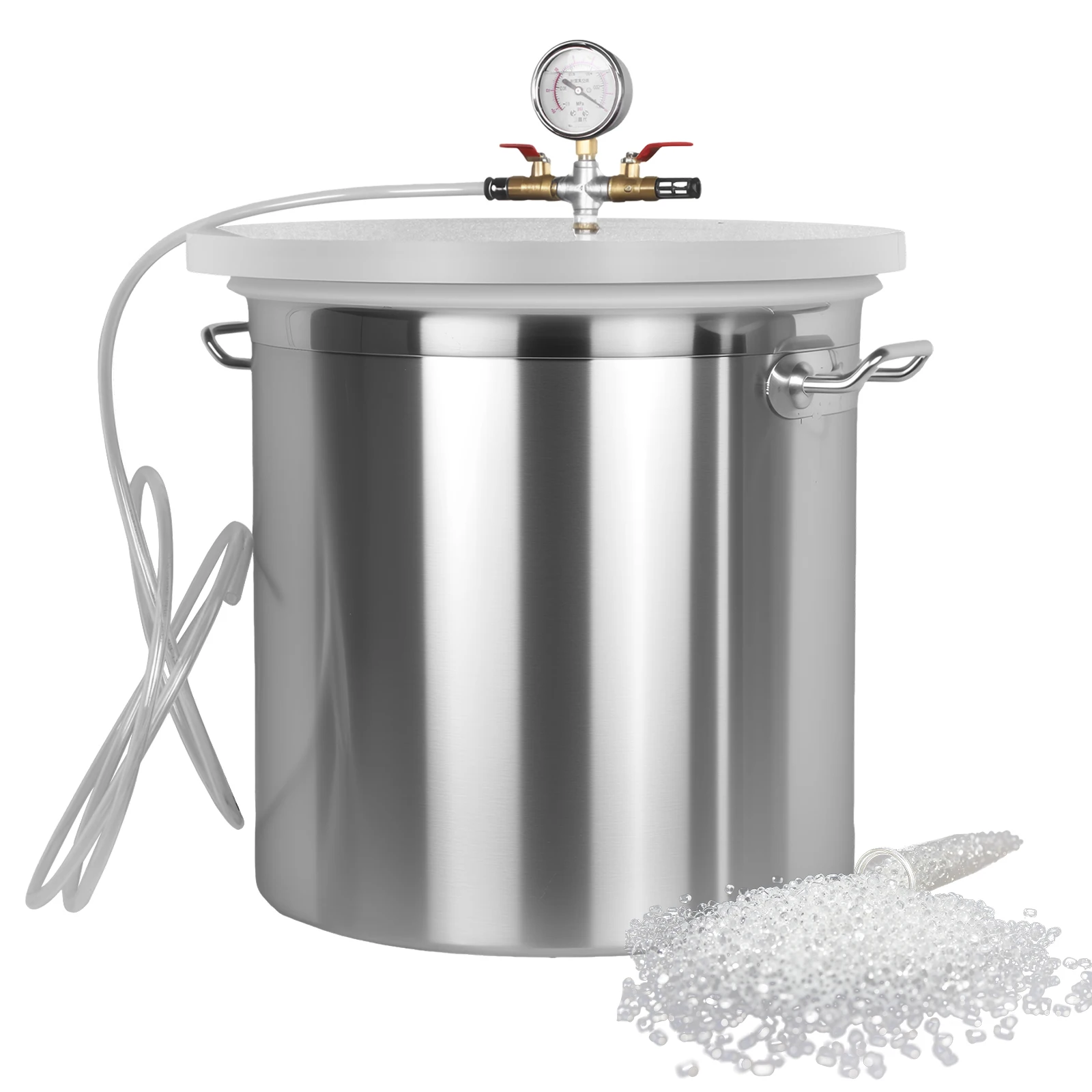 

Комплект камеры для дегазации из нержавеющей стали 304 с прозрачной крышкой, промышленная вакуумная дегазационная бочка без насоса для стабилизации древесины