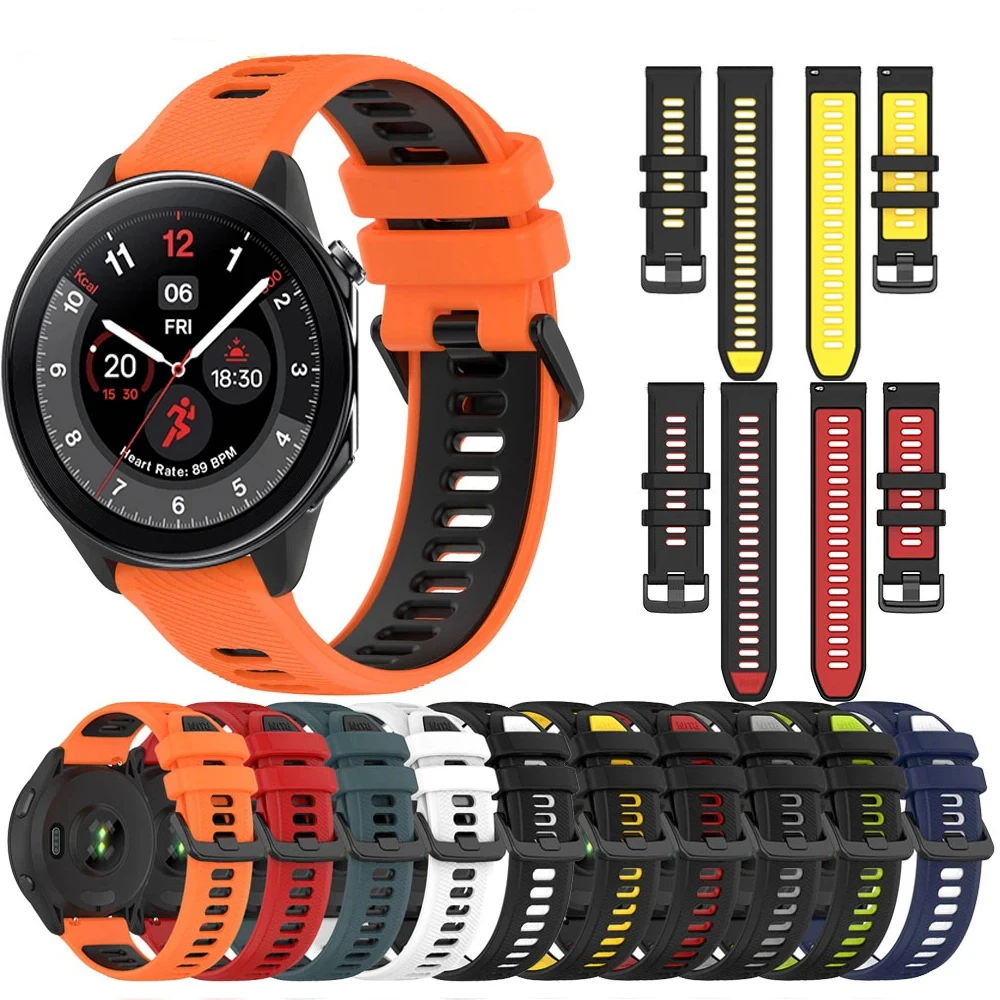 

Sports Silicone Strap for OnePlus Watch 2 OPPO Watch X Quick 20mm 22mm Breathable Wrist Wristband Accessorie