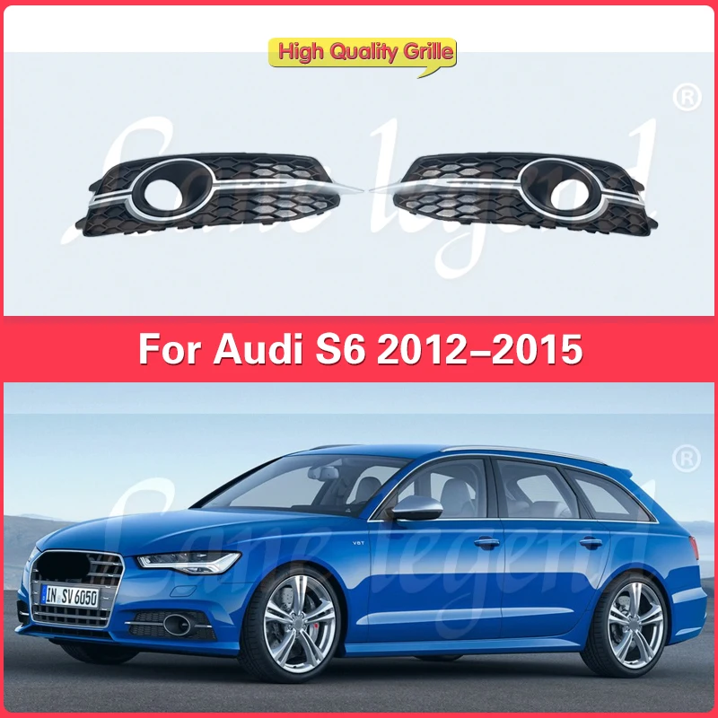 

High-end Upgrade Front Grille For Audi A6L A6 S6 2012-2015 Front Bumper Fog Light Lamp Grille Cover Honeycomb