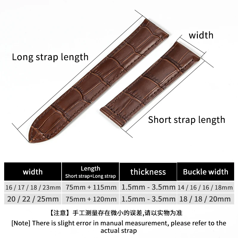 Genuine Leather Watch Strap for Cartier Tank London Solo Men\'s and Women\'s 16 18 20 22 25mm Flat Interface Folding Buckle Band