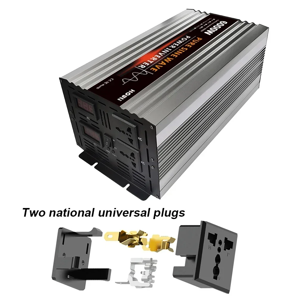 Para HOULI Convertidor Converter 12V A 220V 6Kw Inversor de corriente Convertidores de generador de inversor sinusoidal puro 12V 220V