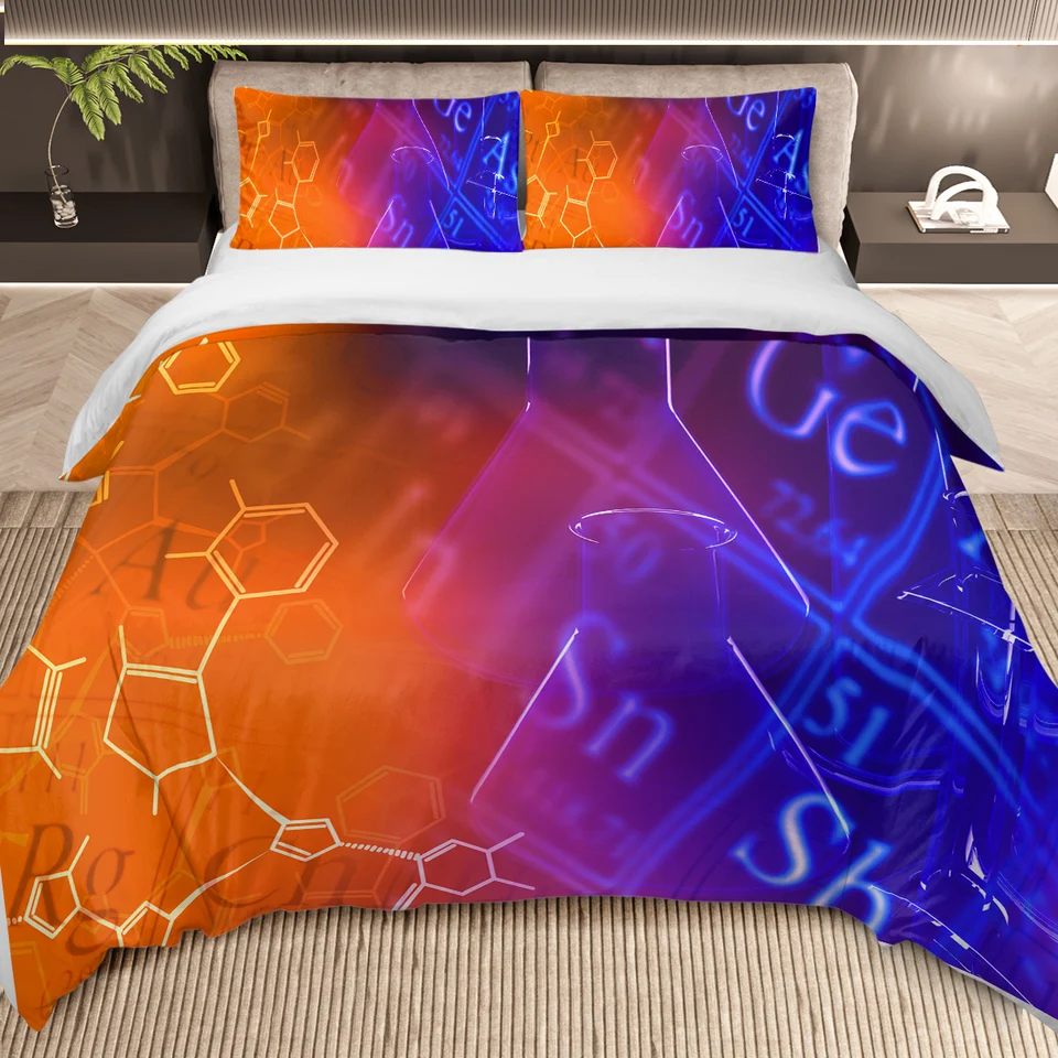 3D Chemical Formula Bedding Set with Pillowcases