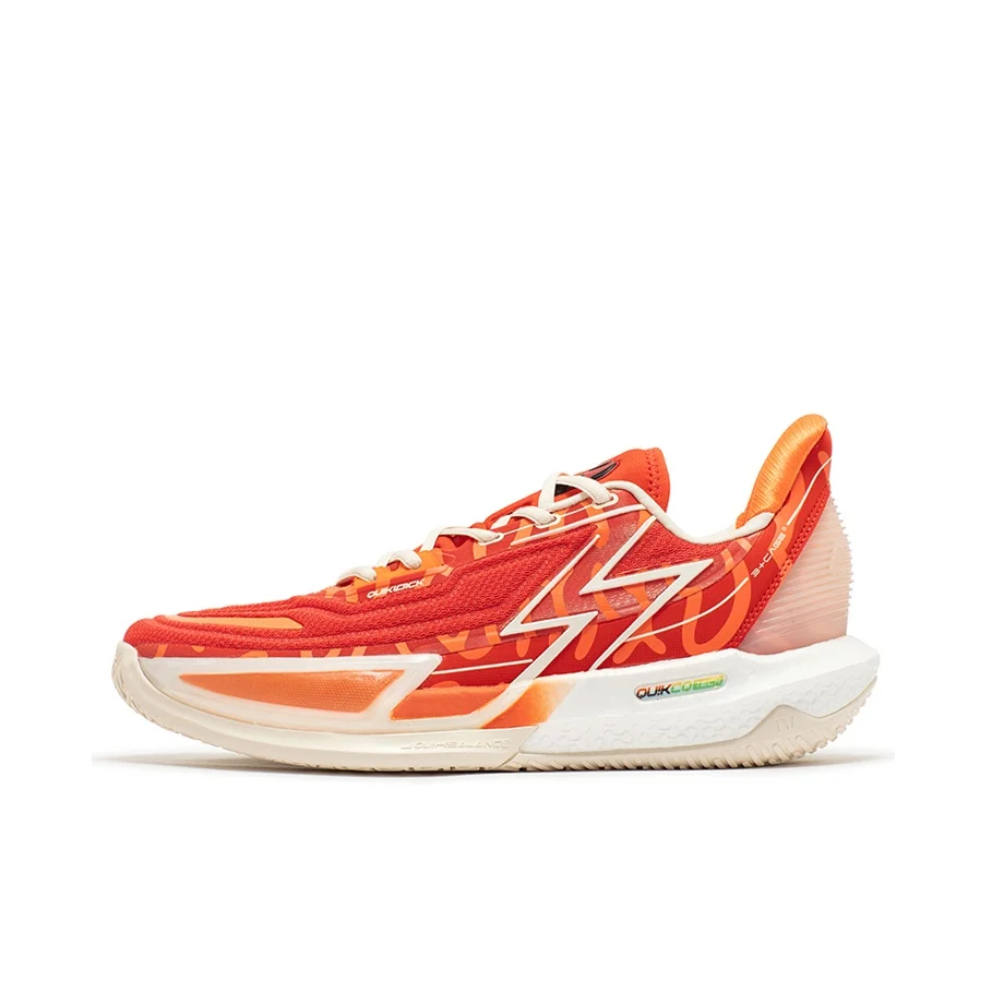 361 BIG3 4.0 Quick Pro Basketball Shoes Men's Low Top Flame Red/Crimson Orange 672341113-1
