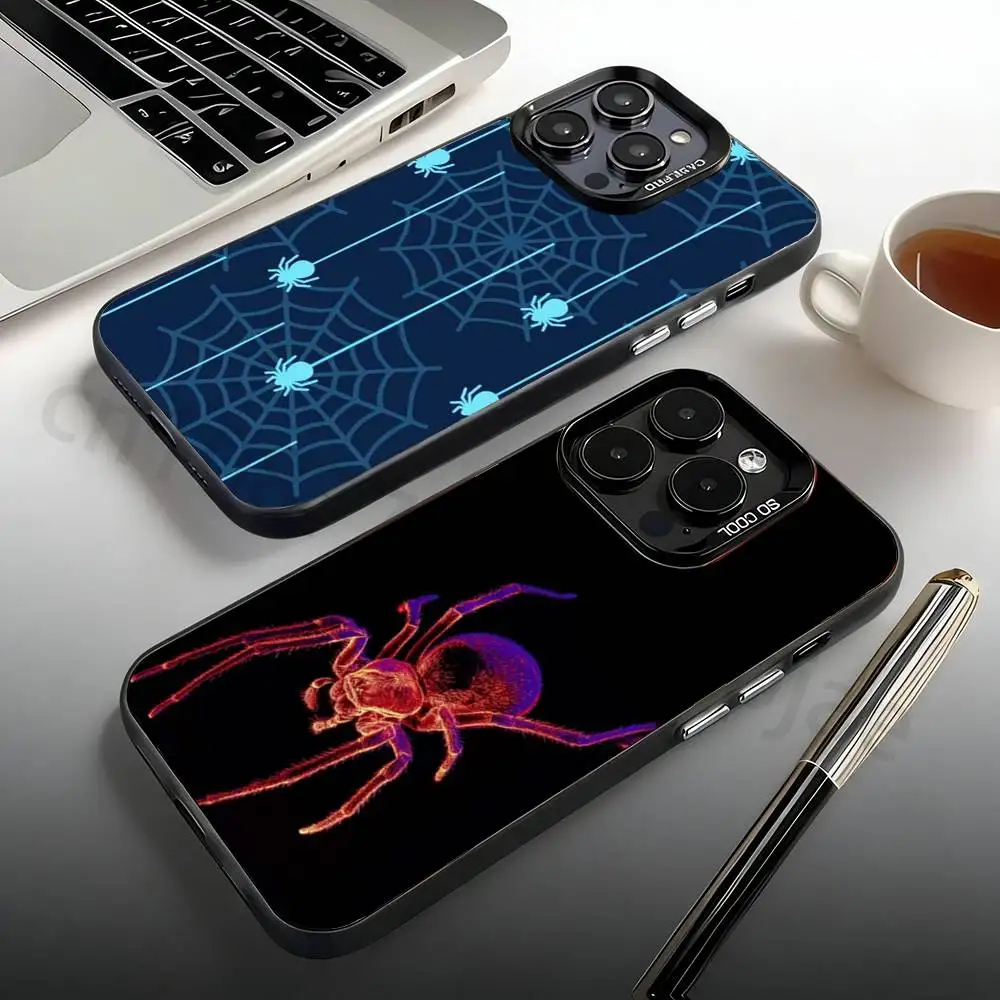 

Spider Web Pattern Phone Case For iPhone 17,16,15,14,13,12,11,Pro,Max,Plus,Mini, Anti Fall Matte Hard Bumper