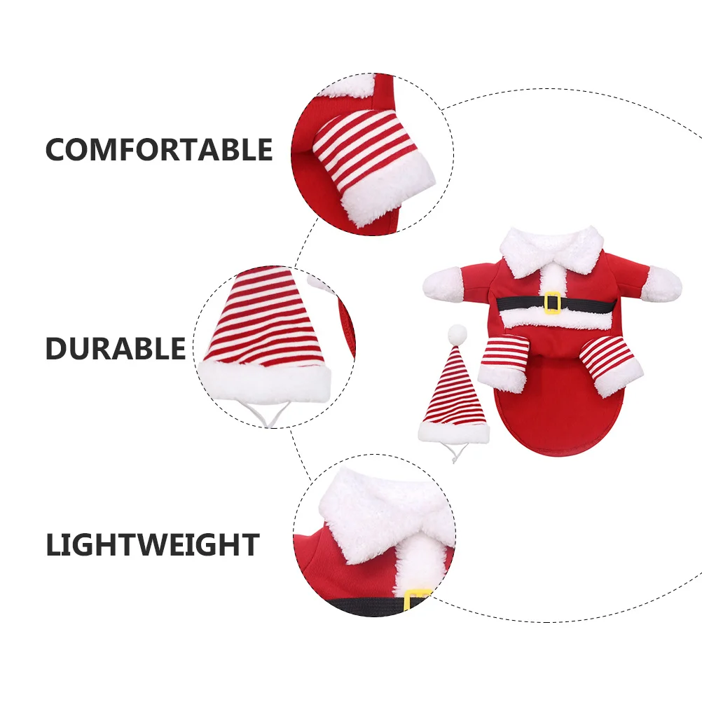 

1Set Pet Xmas Clothes Dog Costume with Hat Christmas Winter Party Cosplay Outfit Xmas Party Pet Clothing Dog Christmas Clothes
