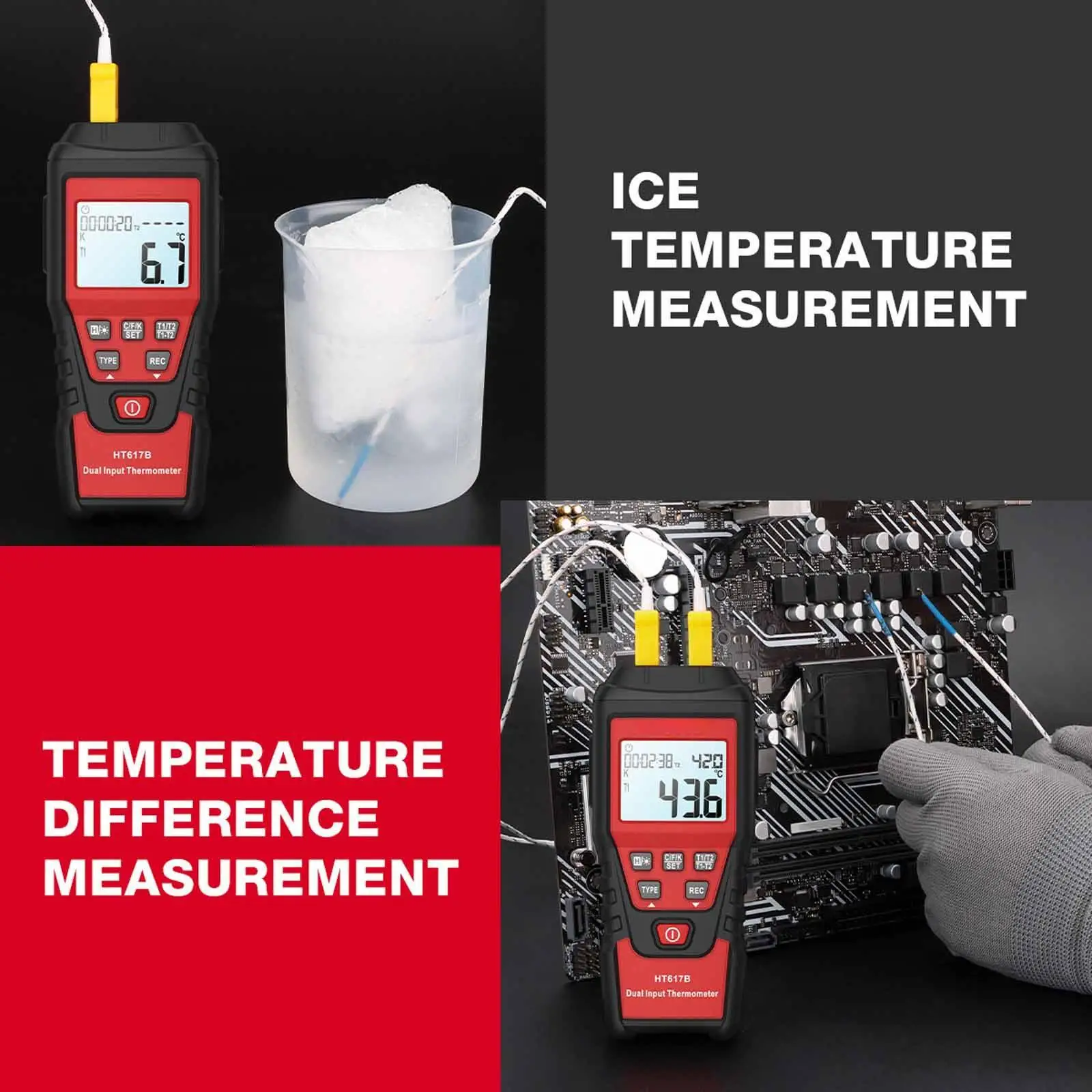 

Thermocouple Temperature Device HT617B for Liquid Hydrogen Liquid Nitrogen