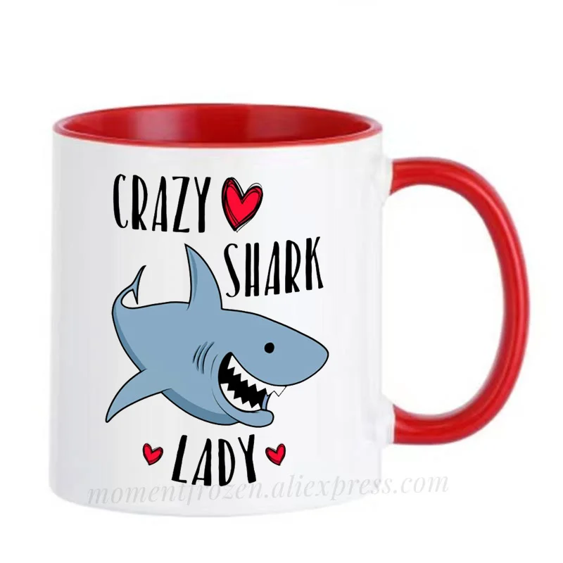 Crazy Shark Cups for Office Lady, Coffee Mugs, Fox Teaware, Frog Tableware, Snail Drinkware, Mom, Wife, Friend Gifts, Girls