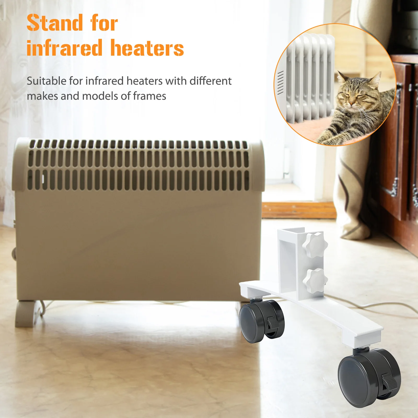 Metal Infrared Warmer Foot Support Universal Infrared Panel Heater Feet Bracket Movable with Wheels Heating System Accessories