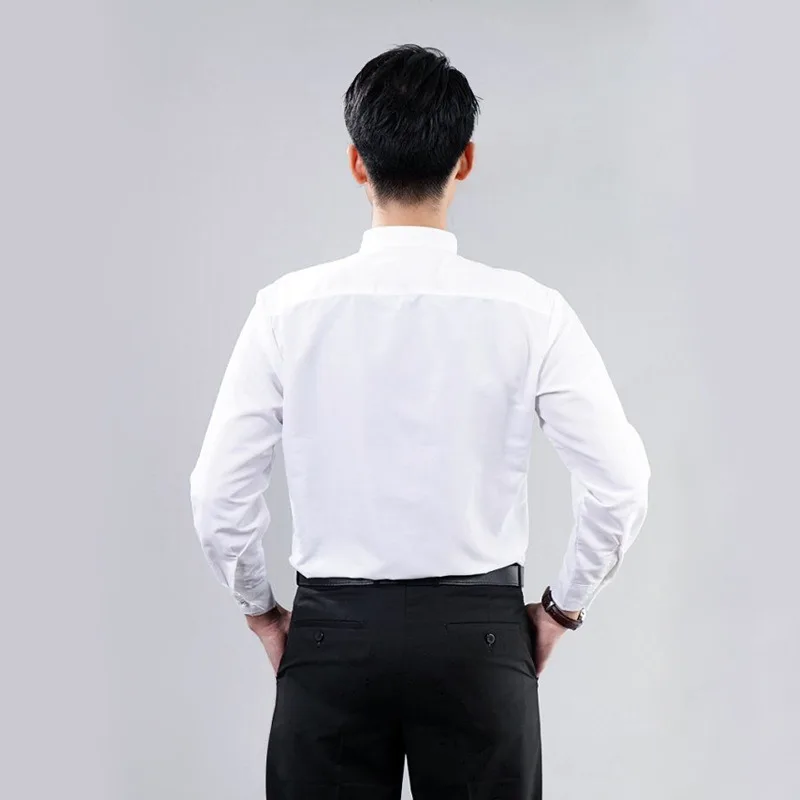 Men's White Long-sleeve Shirt, Specifically Designed for Studio Photography, Hosts, and Singers' Stage Performances.