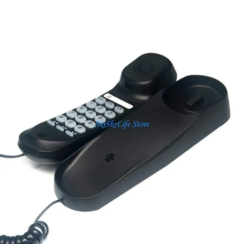 E65E TC990 Wall-Mounted Caller Home Telephone Wall Phone Fixed Landline Wall Hanging- Telephones for Home and Office Use
