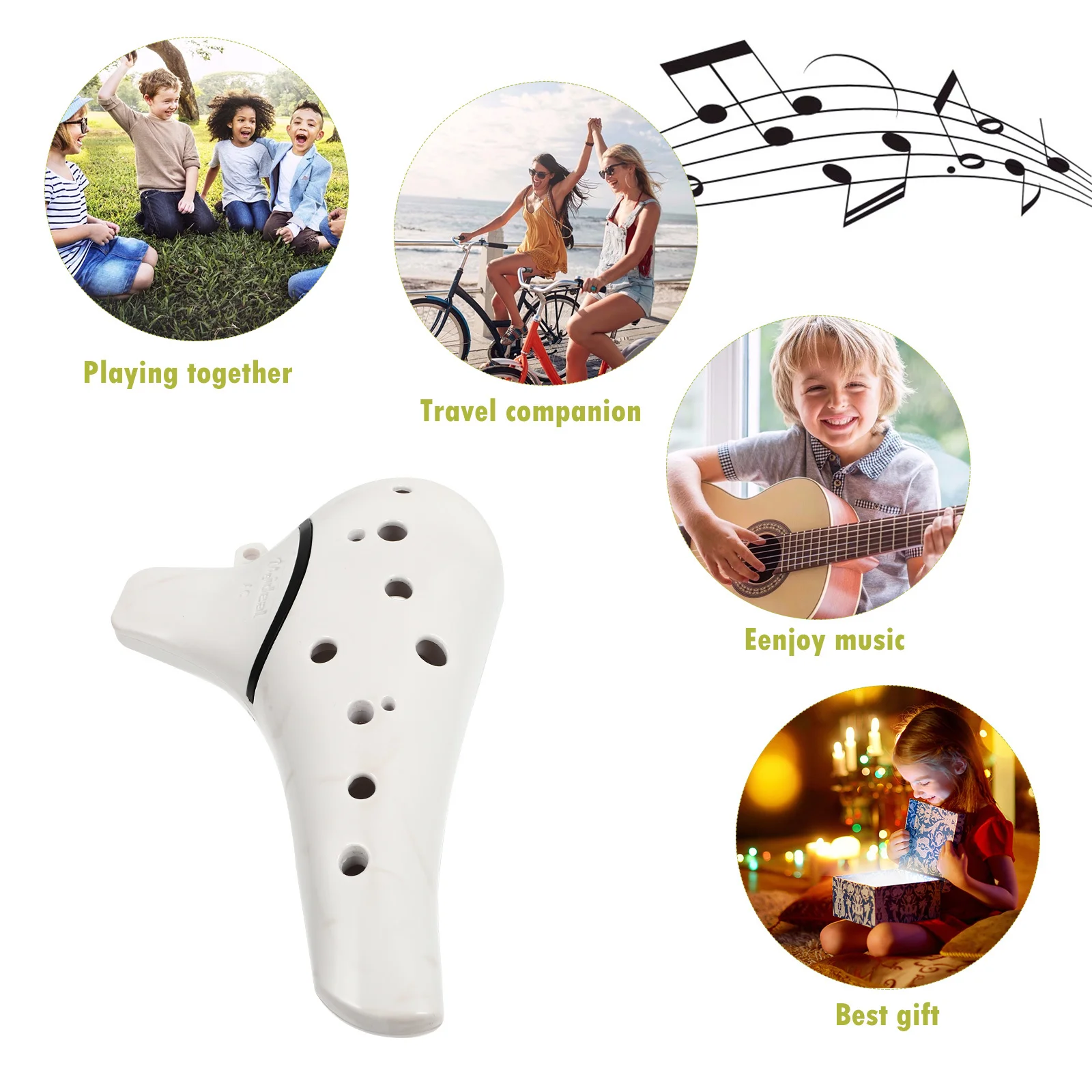 

1Pcs Alto C Ceramic Ocarina Musical Instrument 12-Hole Handmade Portable Instrument for Beginners Ceramic Ocarina