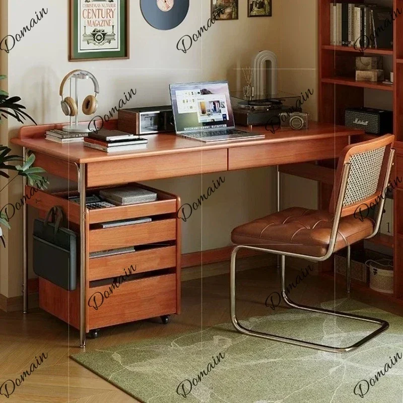 6XX Medieval Style Desk Solid Wood Computer Table Household Drawer Writing Tables Bedroom Study Work Office Desks And Workstatio