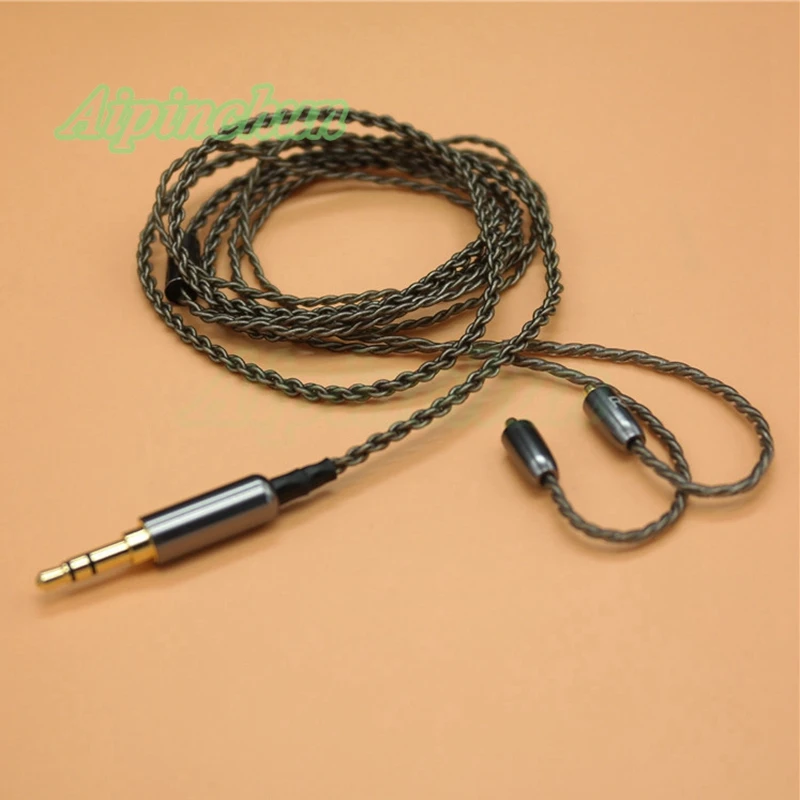 Aipinchun MMCX 헤드폰 실버 도금 케이블 Shure SE215 SE425 SE535 SE846 SE315 Westone W60 W50 W40 um pro UE900 T100 용