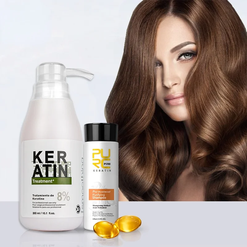 

Shampoo Brazilian 5% 8% 12% Keratin Hair Treatments Straightening Curly Hair Smoothing Keratin Repair Damage Hair Care Products