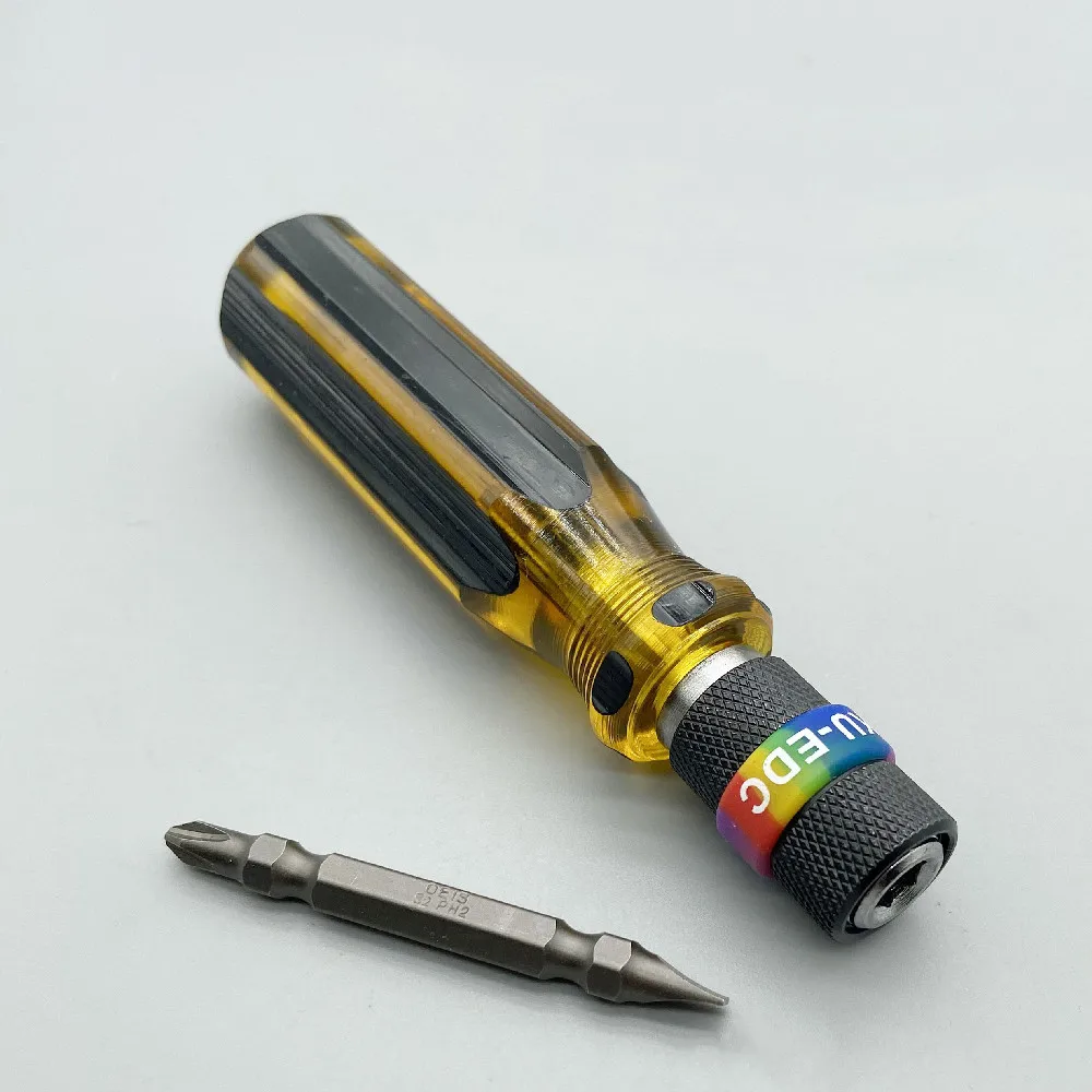 Multi-purpose screwdriver, 6.35 double-ended screwdriver, Phillips, one screwdriver, wrench, 6.35 bit handle