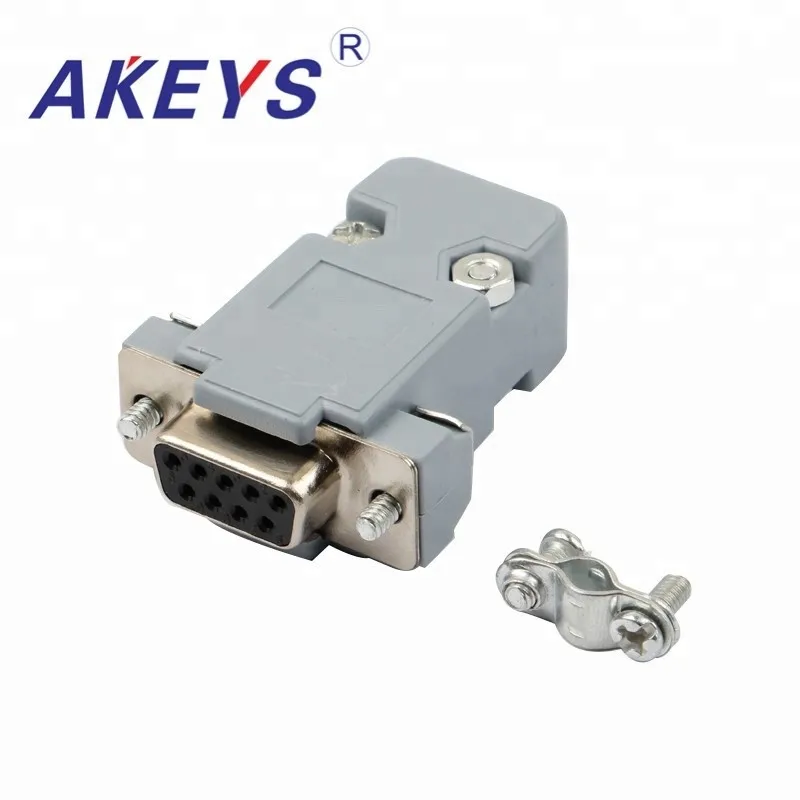 10 PCS DB9 VGA Interface Gray Plastic Shell Black Core Female Connector Computer Interface