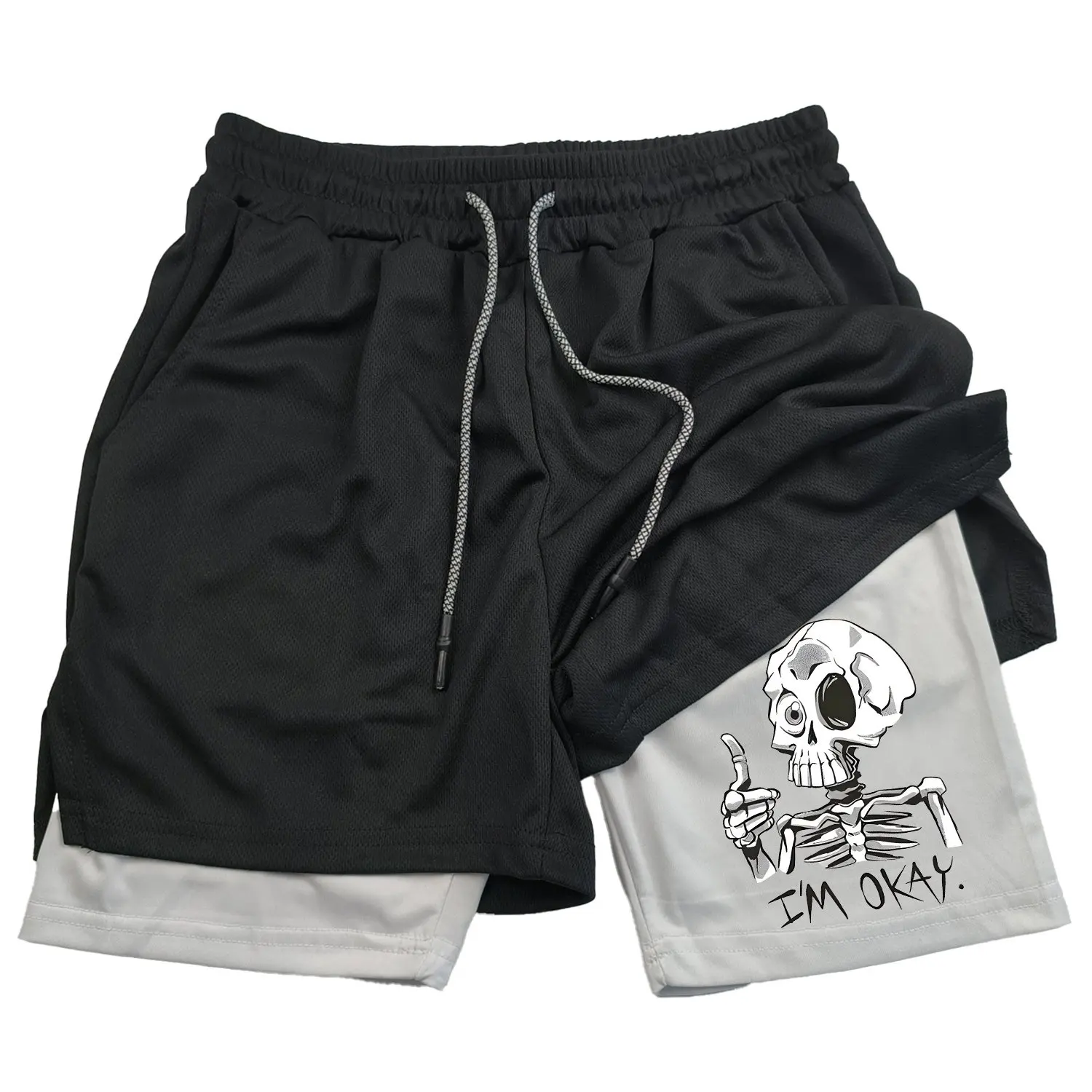 

Men Running Shorts 2 in 1 Double-deck Sport Shorts Sportswear Gym Fitness Short Pants Training Jogging Bottom Men's Clothing